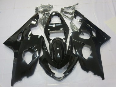 Aftermarket 2004-2005 Gloss Black Suzuki GSXR 600-750 Motorcycle Fairings