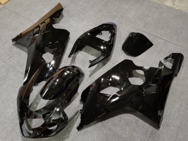 Aftermarket 2004-2005 Gloss Black with Blue Decals Suzuki GSXR 600-750 Motorcycle Fairings