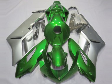 Aftermarket 2004-2005 Gloss Green and Silver Honda CBR1000RR Motorcycle Fairings