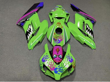 Aftermarket 2004-2005 Green and Purple Shark Honda CBR1000RR Motorcycle Fairings