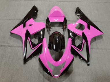 Aftermarket 2004-2005 Light Pink and Black Suzuki GSXR 600-750 Motorcycle Fairings