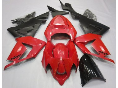 Aftermarket 2004-2005 Pearl Red & Black Kawasaki ZX10R Motorcycle Fairings