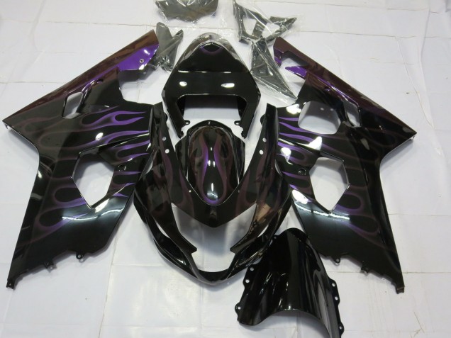 Aftermarket 2004-2005 Purple Flame Suzuki GSXR 600-750 Motorcycle Fairings