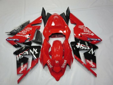 Aftermarket 2004-2005 Red West Kawasaki ZX10R Motorcycle Fairings