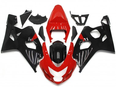 Aftermarket 2004-2005 Red and Black Gloss Style Suzuki GSXR 600-750 Motorcycle Fairings