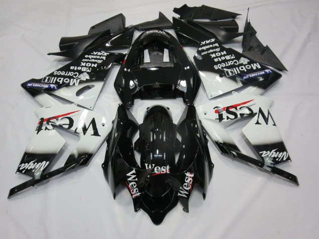 Aftermarket 2004-2005 White West Kawasaki ZX10R Motorcycle Fairings