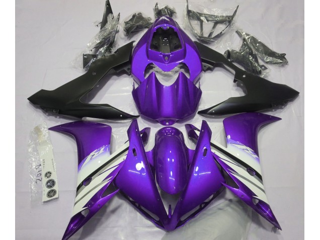 Aftermarket 2004-2006 Bright Purple & White Yamaha R1 Motorcycle Fairings