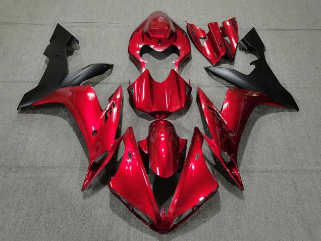 Aftermarket 2004-2006 Candy Red & Black Yamaha R1 Motorcycle Fairings