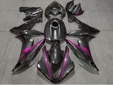 Aftermarket 2004-2006 Carbon Style w Pink Yamaha R1 Motorcycle Fairings