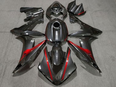 Aftermarket 2004-2006 Carbon Style w Red Yamaha R1 Motorcycle Fairings