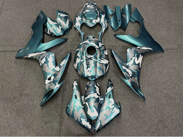 Aftermarket 2004-2006 Dark Teal Camo Yamaha R1 Motorcycle Fairings