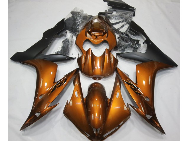 Aftermarket 2004-2006 Gloss Orange & Black Yamaha R1 Motorcycle Fairings