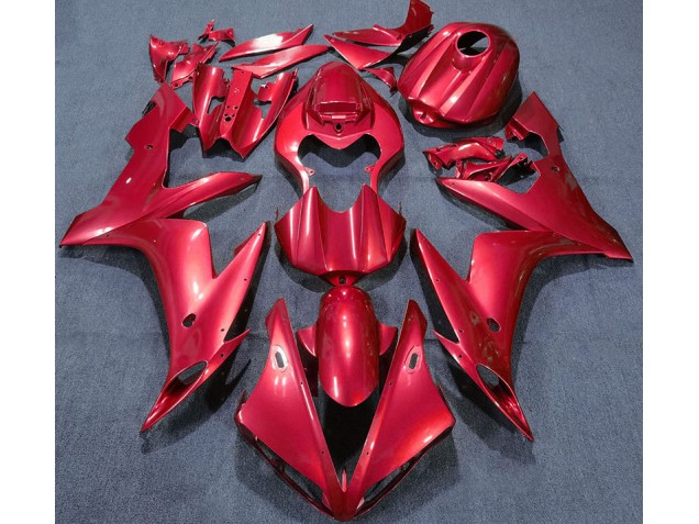 Aftermarket 2004-2006 Solid Red Yamaha R1 Motorcycle Fairings