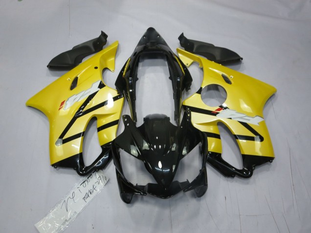 Aftermarket 2004-2007 Pearl Yellow Gloss Black Honda CBR600 F4i Motorcycle Fairings