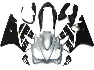 Aftermarket 2004-2007 Silver Grey and Black Gloss Honda CBR600 F4i Motorcycle Fairings