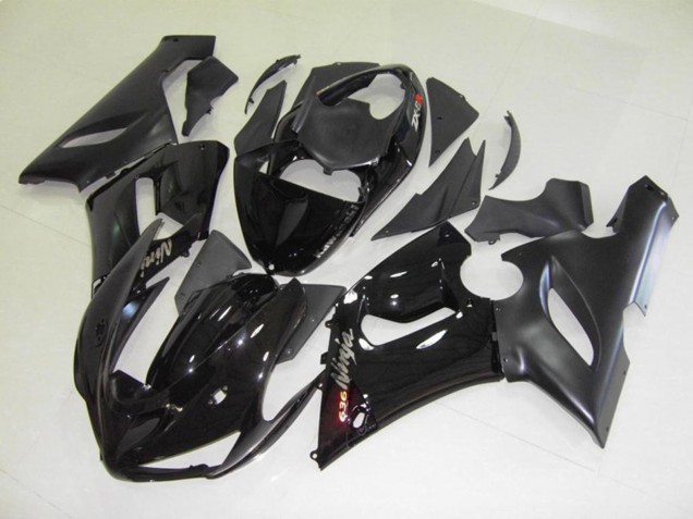 Aftermarket 2005-2006 Black Gloss Kawasaki ZX6R Motorcycle Fairings