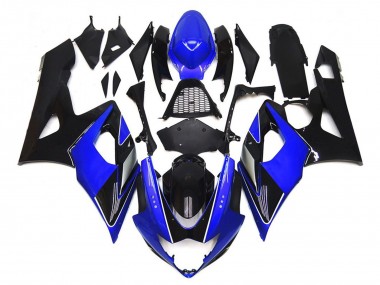 Aftermarket 2005-2006 Black and Blue Gloss with silver Suzuki GSXR 1000 Motorcycle Fairings