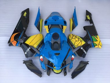 Aftermarket 2005-2006 Blue Shark & Yellow Honda CBR600RR Motorcycle Fairings