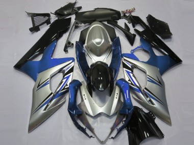 Aftermarket 2005-2006 Blue Silver and Black Suzuki GSXR 1000 Motorcycle Fairings