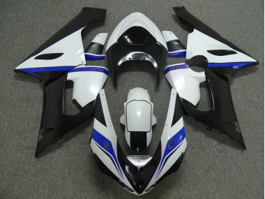 Aftermarket 2005-2006 Blue white and Black Kawasaki ZX6R Motorcycle Fairings