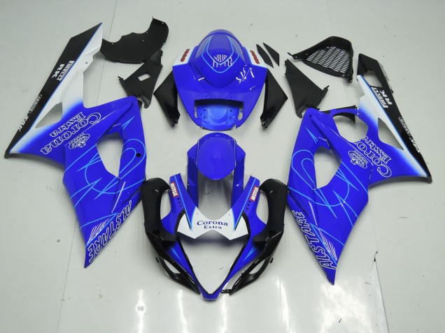 Aftermarket 2005-2006 Blue and White Corona Suzuki GSXR 1000 Motorcycle Fairings