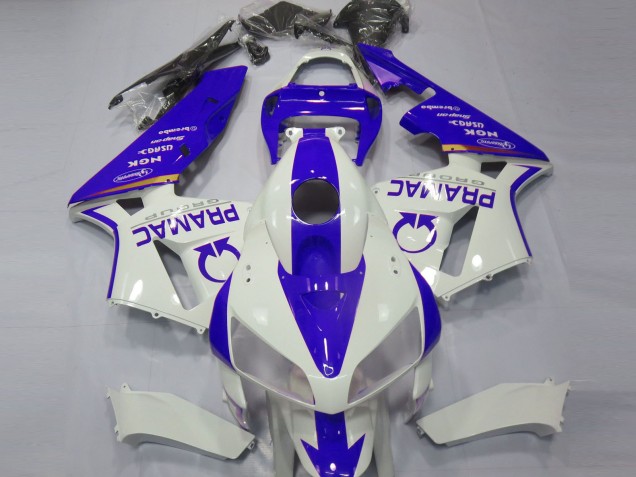 Aftermarket 2005-2006 Blue and White Custom Honda CBR600RR Motorcycle Fairings