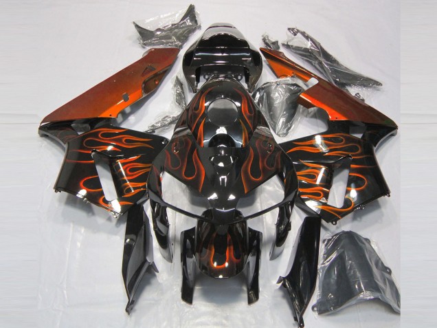 Aftermarket 2005-2006 Burnt Orange Flame Honda CBR600RR Motorcycle Fairings