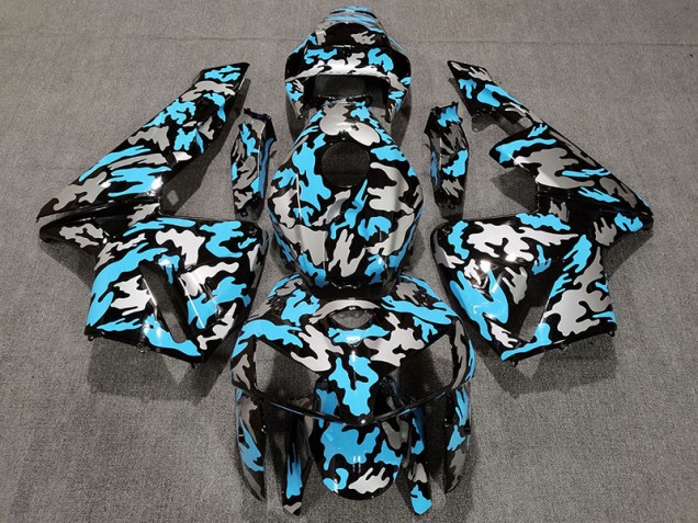 Aftermarket 2005-2006 Camo & LIGHT BLUE Honda CBR600RR Motorcycle Fairings