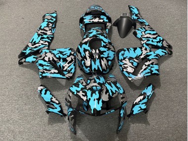 Aftermarket 2005-2006 Camo & LIGHT CYAN Honda CBR600RR Motorcycle Fairings