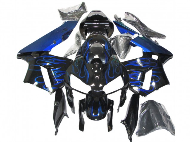 Aftermarket 2005-2006 Gloss Blue Flame Honda CBR600RR Motorcycle Fairings