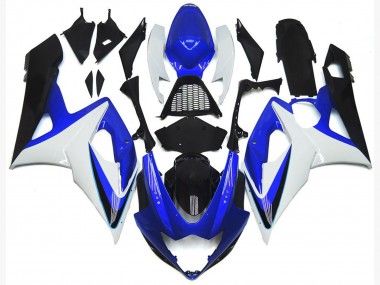 Aftermarket 2005-2006 Gloss Blue and White with red Suzuki GSXR 1000 Motorcycle Fairings