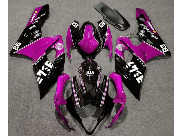 Aftermarket 2005-2006 Gloss Pink and Black Custom Suzuki GSXR 1000 Motorcycle Fairings