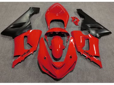 Aftermarket 2005-2006 Gloss Red Kawasaki ZX6R Motorcycle Fairings