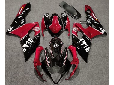 Aftermarket 2005-2006 Gloss Red and Black Custom Suzuki GSXR 1000 Motorcycle Fairings