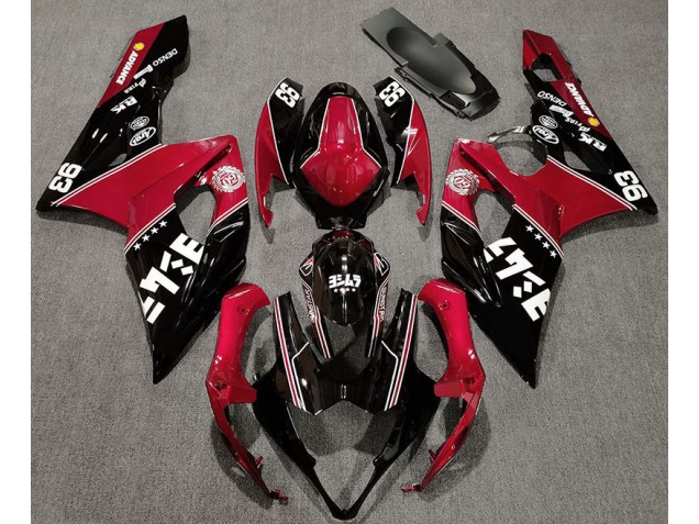 Aftermarket 2005-2006 Gloss Red and Black Custom Suzuki GSXR 1000 Motorcycle Fairings