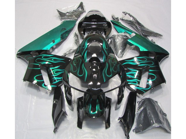 Aftermarket 2005-2006 Gloss Teal Flame Honda CBR600RR Motorcycle Fairings