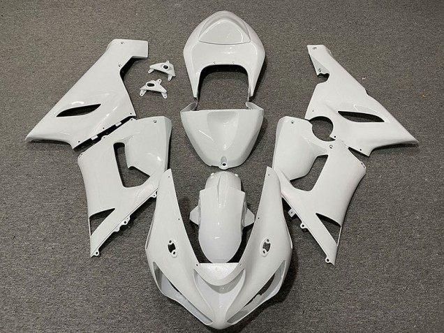 Aftermarket 2005-2006 Gloss White Kawasaki ZX6R Motorcycle Fairings