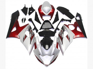 Aftermarket 2005-2006 Gloss White Style with Silver Hints and Bronze Suzuki GSXR 1000 Motorcycle Fairings