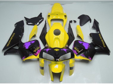 Aftermarket 2005-2006 Gloss Yellow & Purple Splatter Honda CBR600RR Motorcycle Fairings