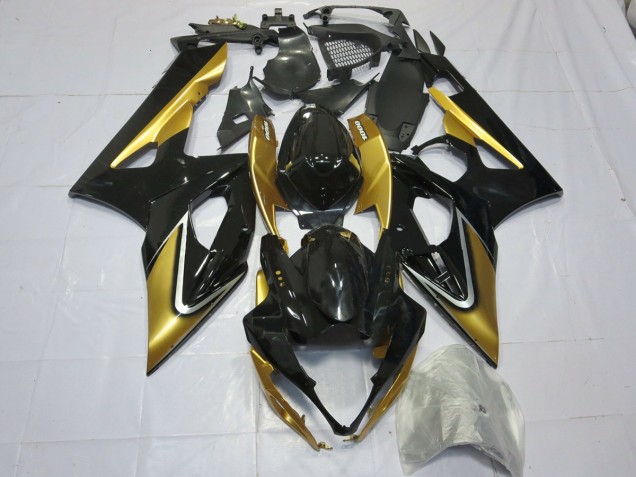 Aftermarket 2005-2006 Gold and Black Suzuki GSXR 1000 Motorcycle Fairings