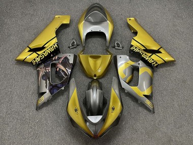 Aftermarket 2005-2006 Gold and Silver Kawasaki ZX6R Motorcycle Fairings