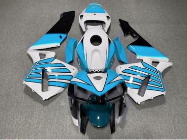 Aftermarket 2005-2006 Light Blue and White Wings Honda CBR600RR Motorcycle Fairings