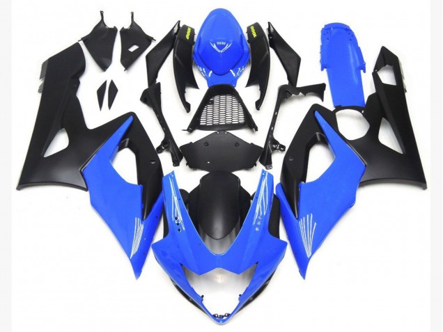 Aftermarket 2005-2006 Light Gloss Blue and Matte Black Lowers Suzuki GSXR 1000 Motorcycle Fairings