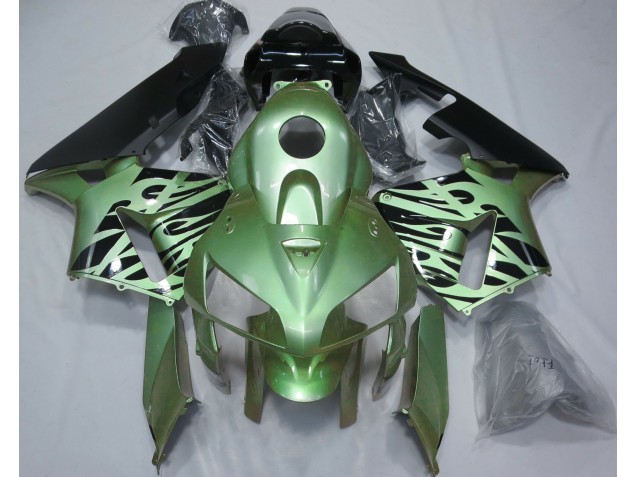 Aftermarket 2005-2006 Light Green Flame Honda CBR600RR Motorcycle Fairings