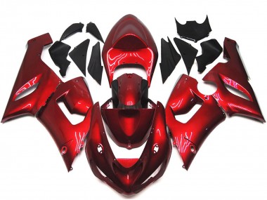 Aftermarket 2005-2006 Maroon Red Kawasaki ZX6R Motorcycle Fairings