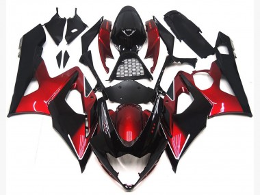 Aftermarket 2005-2006 Maroon red and Gloss Black Suzuki GSXR 1000 Motorcycle Fairings