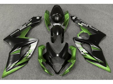 Aftermarket 2005-2006 Matte Black and Green Suzuki GSXR 1000 Motorcycle Fairings