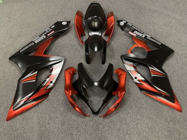 Aftermarket 2005-2006 Matte Black and Orange Suzuki GSXR 1000 Motorcycle Fairings