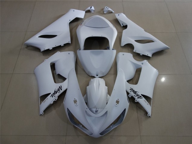 Aftermarket 2005-2006 Matte White Kawasaki ZX6R Motorcycle Fairings