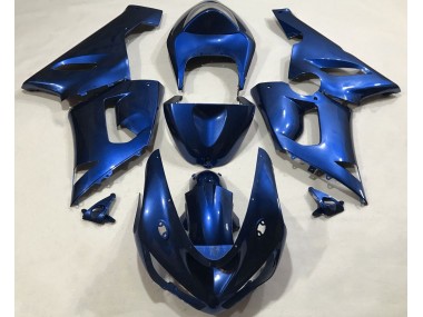 Aftermarket 2005-2006 Metallic Blue Kawasaki ZX6R Motorcycle Fairings